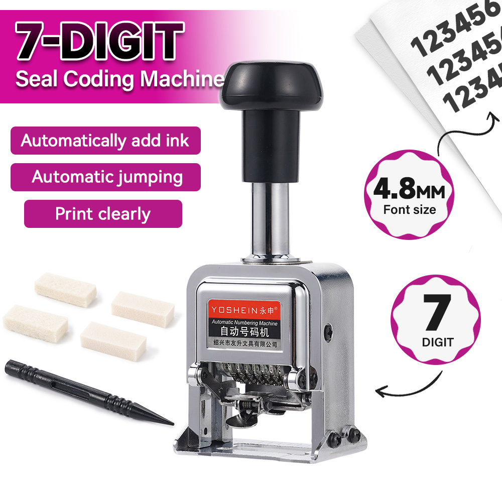 Rubber Date Stamp - Máquina de Numeración Automática de 7