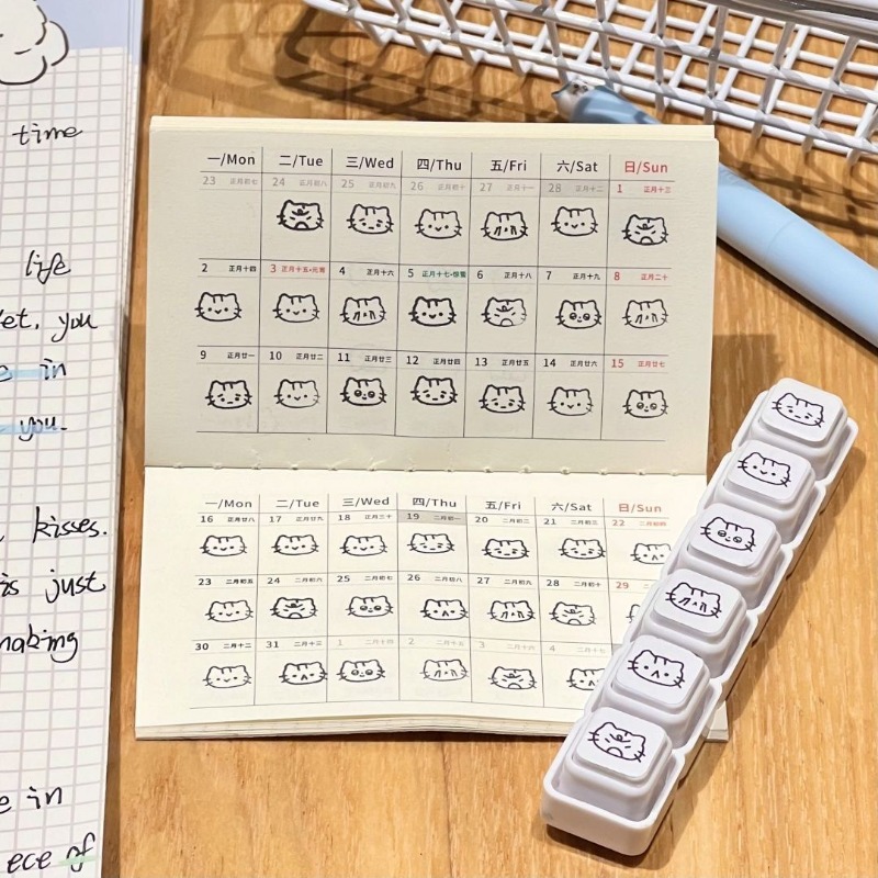 Rubber Date Stamp - Sello fotosensible desmontable con diseño de